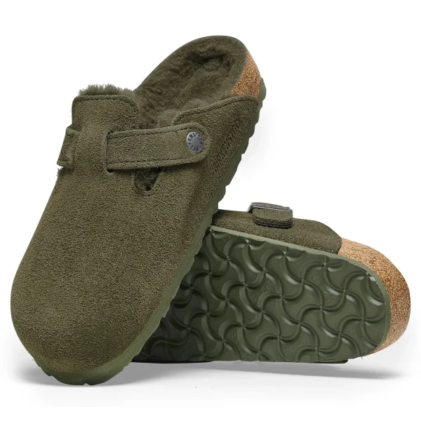 Boston Lammfell Veloursleder-Birkenstock Flash Sale